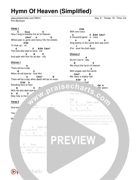 hymn of heaven chord chart